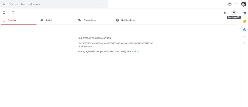 Configuración de Gmail